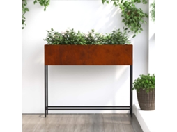 Vidaxl Vaso Elevado Para Jardim Ferro Enferrujado 100 X 26 X 82 Cm