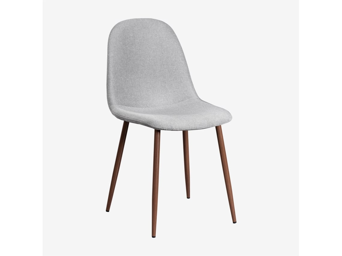 Sklum Pack De 4 Cadeiras De Jantar Glamm Poliéster  Madeira Escuralinho Cinza Concretolinho