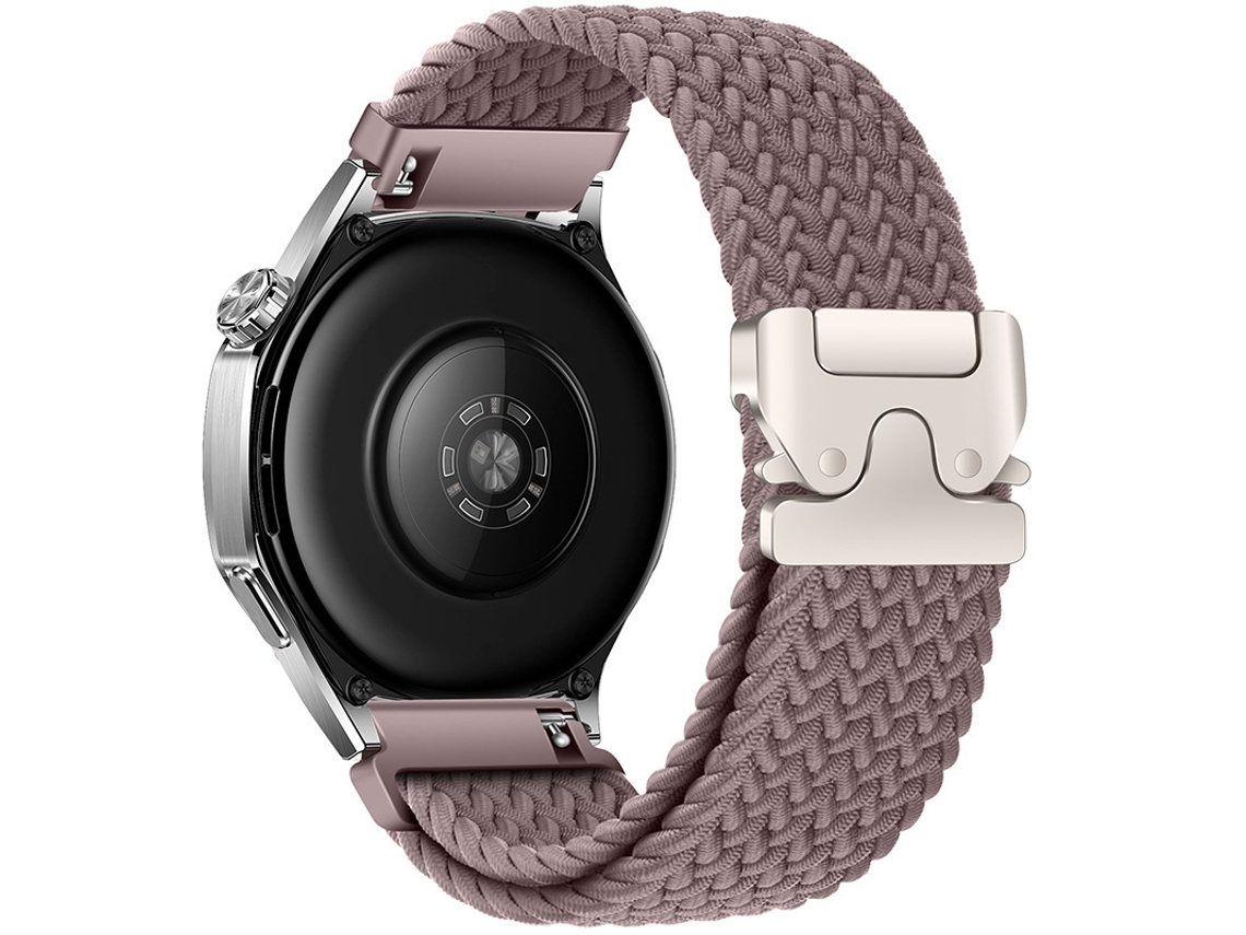 Pulseira esportiva de nylon com Fivela Paraquedas e estampa de arco-íris, compatível com Huawei GT5 e Samsung Watch7, Roxa