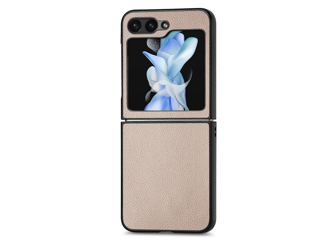 Capa Dobrável De Couro Com Textura De Lichia Para Samsung Galaxy Z Flip6 5g