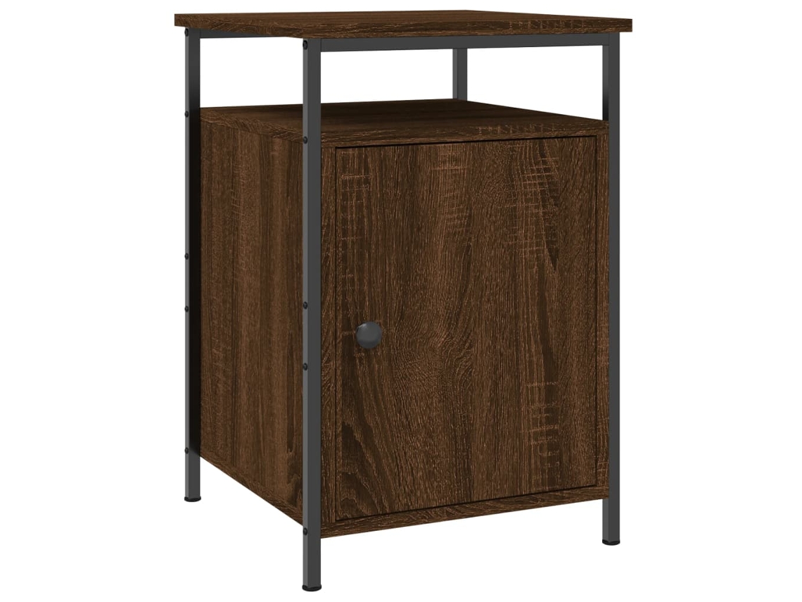 Bedside Cabinet, Bedside Cabinets Vidaxl Marrom Madeira Processada (n/a)
