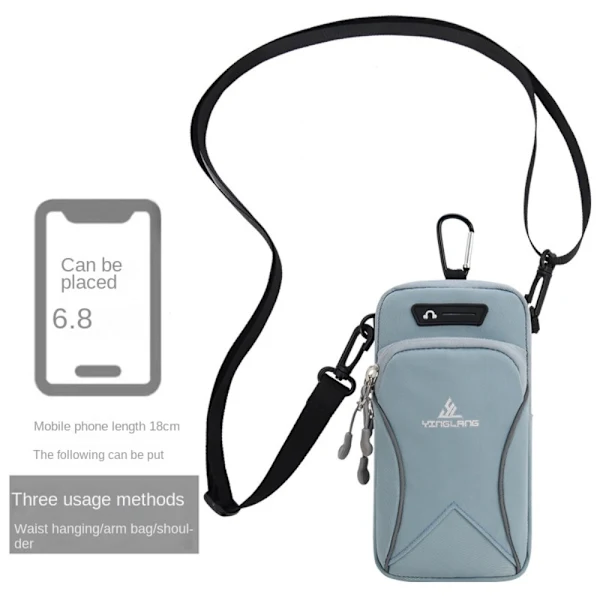 Bolsa De Braço Para Corrida, Bolsa De Braço Esportiva Para Celular, Azul Claro.
