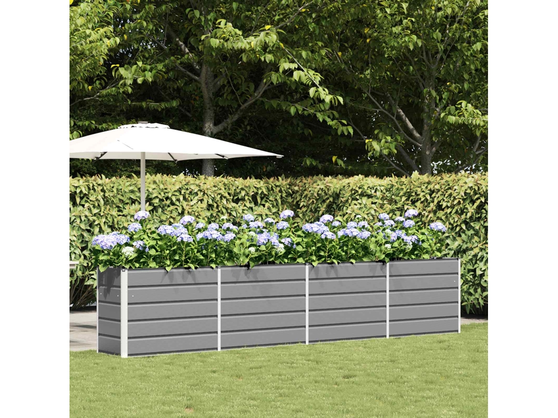 Vidaxl Floreira Cinzento-claro 385 X 50 X 75 Cm Aço Galvanizado