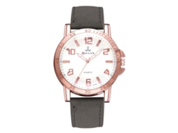 Relógio de Pulso Masculino de Quartzo com Pulseira de Couro Pu Estilo Casual e Business Cinza