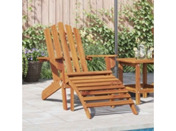 Vidaxl Cadeira Jardim Adirondack C/ Apoio De Pés Madeira Acácia Maciça
