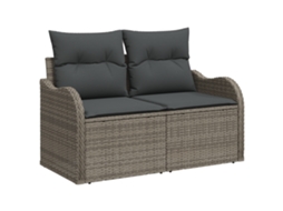 Conjunto 7 Sofá De Jardim Vidaxl Cinzento Vime Pe (100 X 55 X 73 Cm)