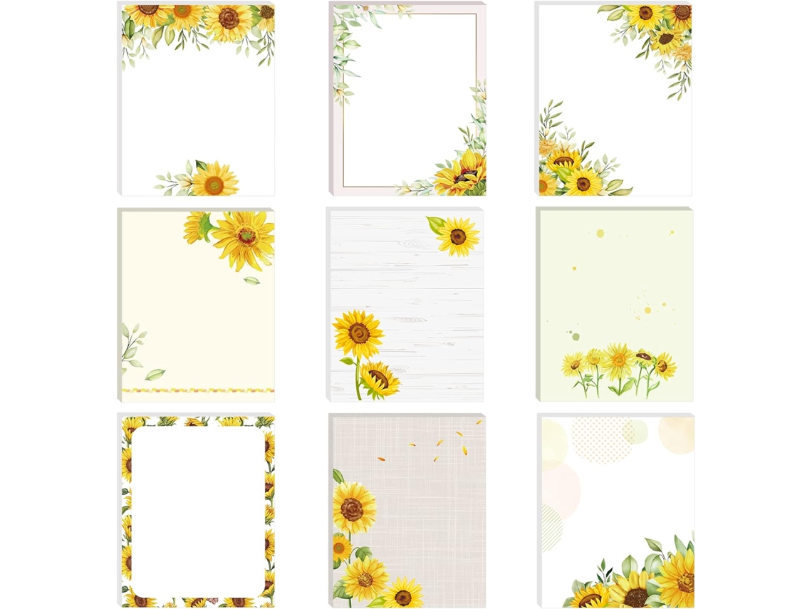 Blocos De Notas Adesivas, 9 Unidades, 8x10cm, Formato De Coração, Para Diy, Escritório E Escola