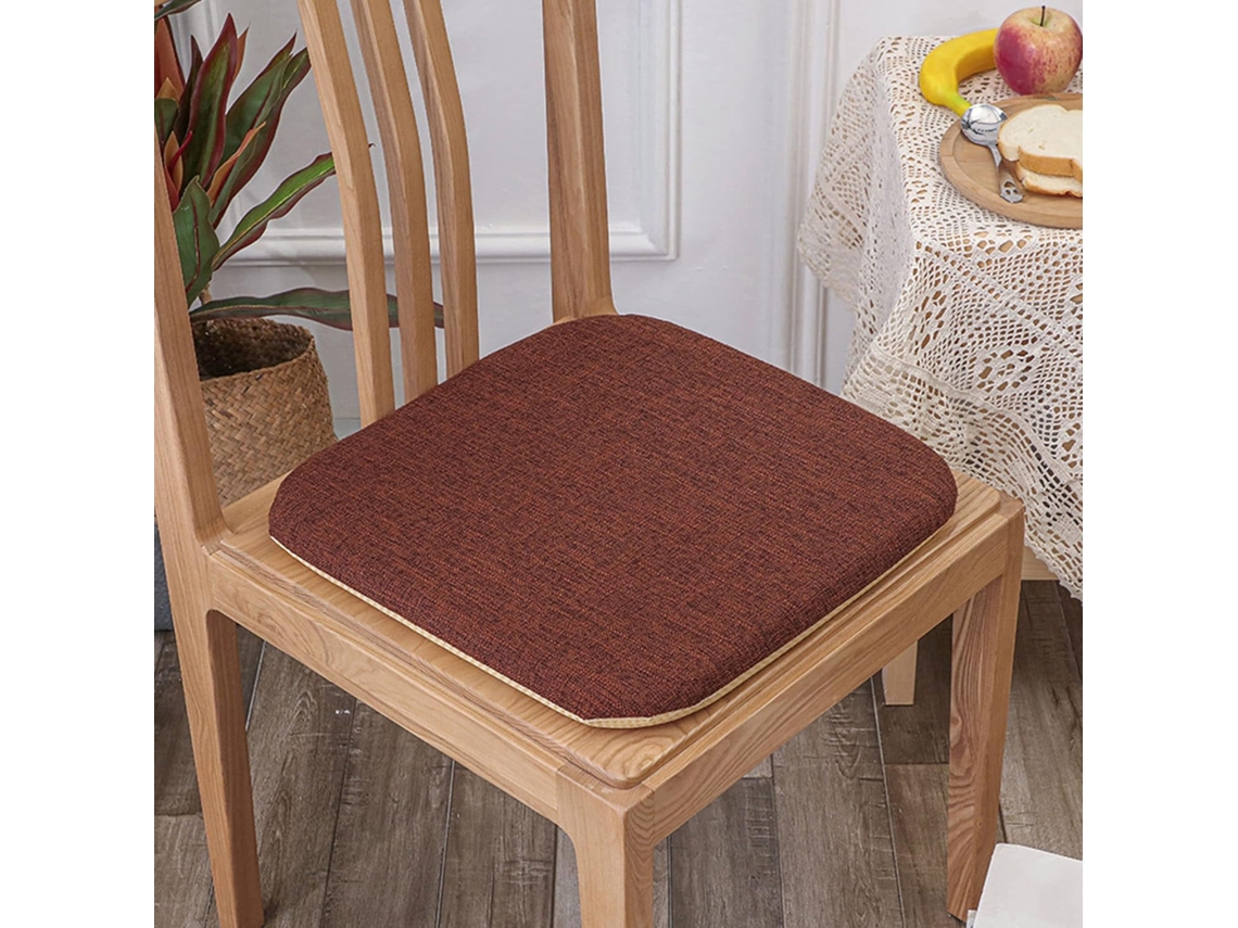 Conjunto De 4 Almofadas Antiderrapantes Para Cadeiras Cozinha Com Capa Removível Zíper, Capas Quadradas Duráveis, Para