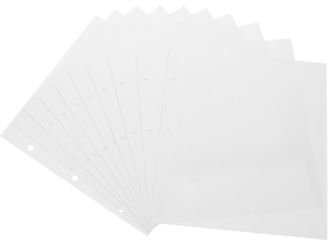 Nolitoy Páginas Autocolantes Para Álbum De Fotos 6 Bolsas - Folhas De Pvc Com 3 Trous Reutilizáveis - Lote De