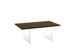 Mesa De Bilhar Extensível 200/300x100 Cm Em Folheado De Carvalho Termotratado Com Pés Em Vidro Temperado Extra Claro - Design