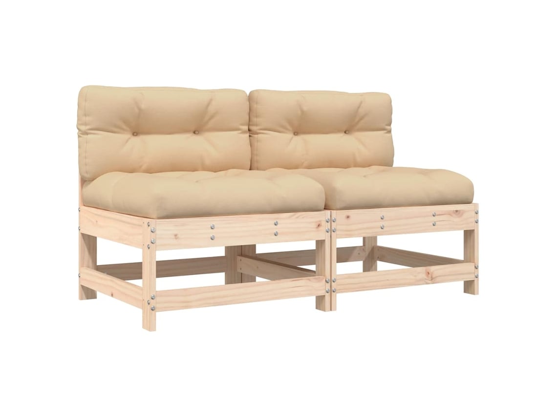 Maison Exclusive - Sofás De Centro Com Almofadões 2 Pcs Pinus Maciço