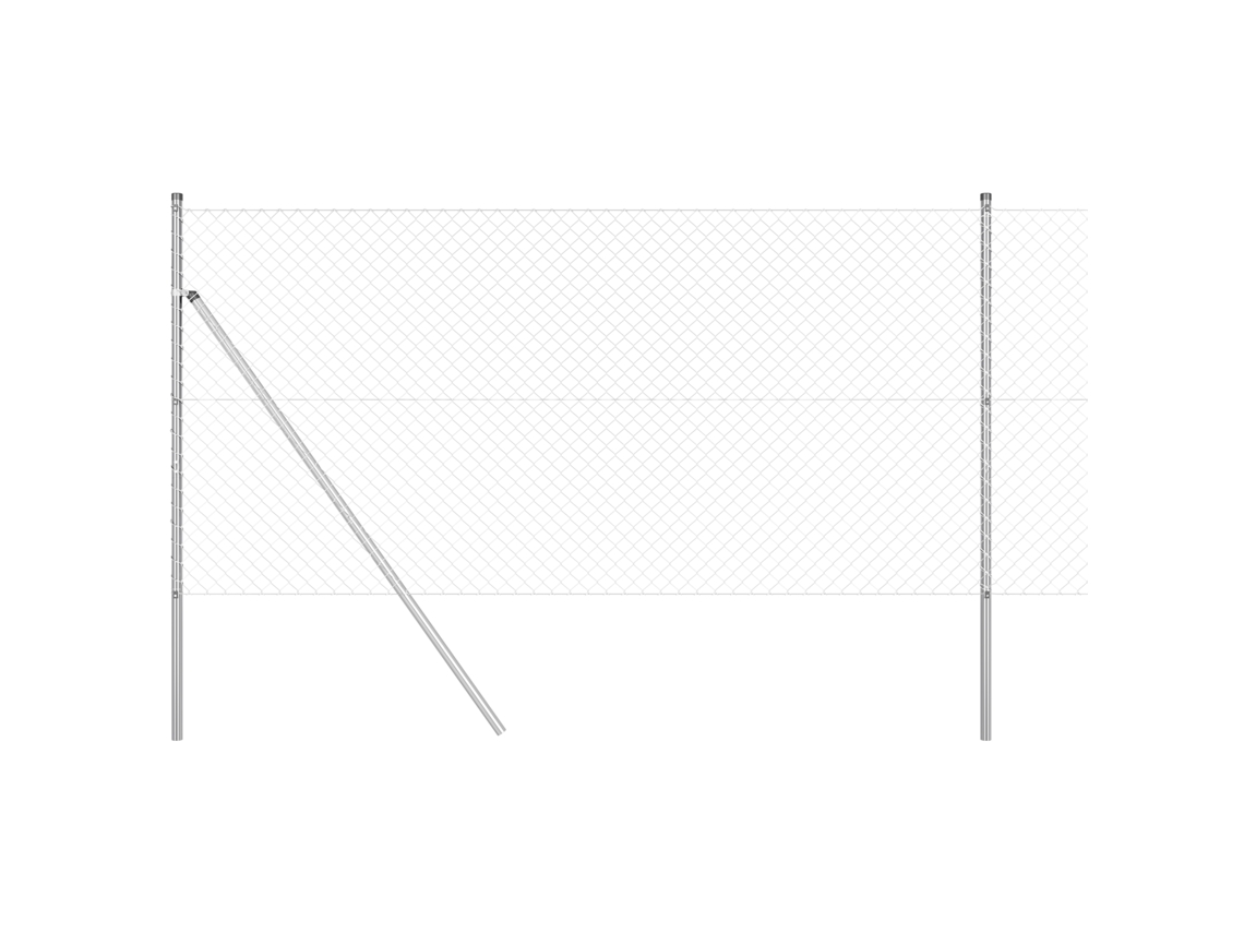 Conjunto 1 Poste De Cerca Vidaxl Prateado Aço (10 X 1 M)