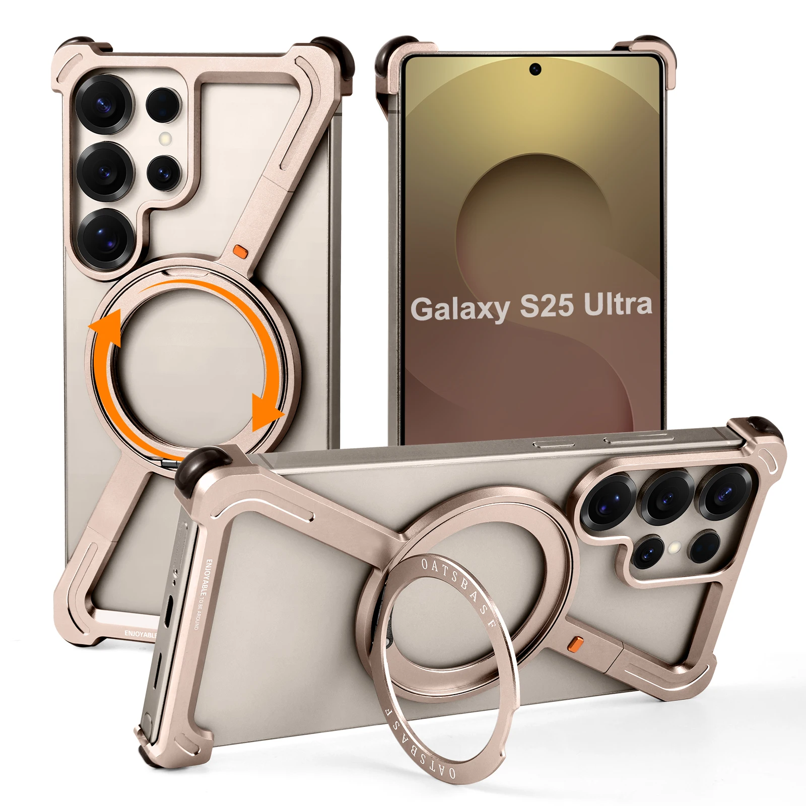 Capa Para Celular (desert Galaxy S25 Ultra), Compatível Com O Suporte Magnético Magsafe, Rotação De 360°