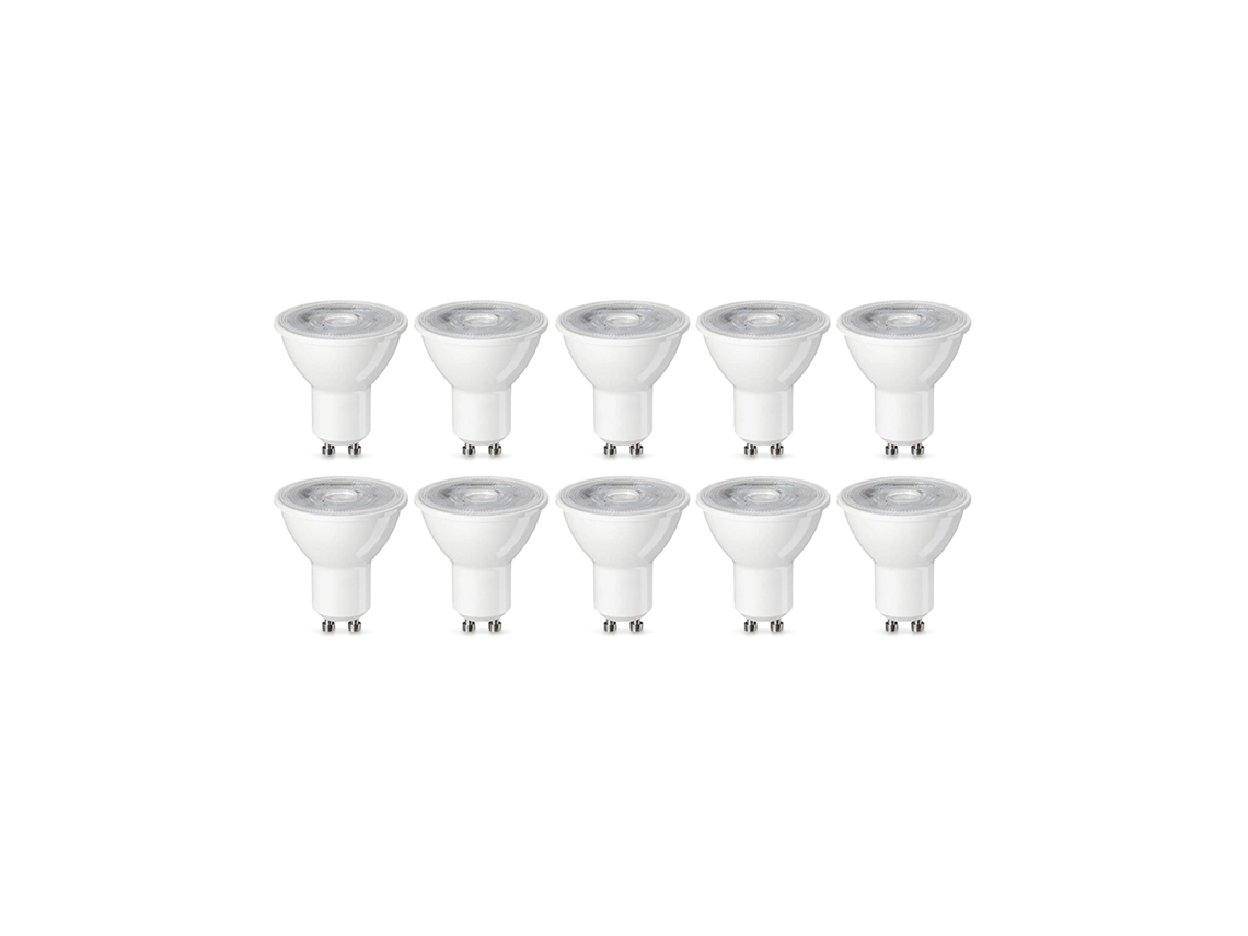 10 Unidades Lâmpada Led Spot Gu10 4.7w (equivalente 50w) Luz Quente Branca,intensidade Fixa Btforus (lote De 1)