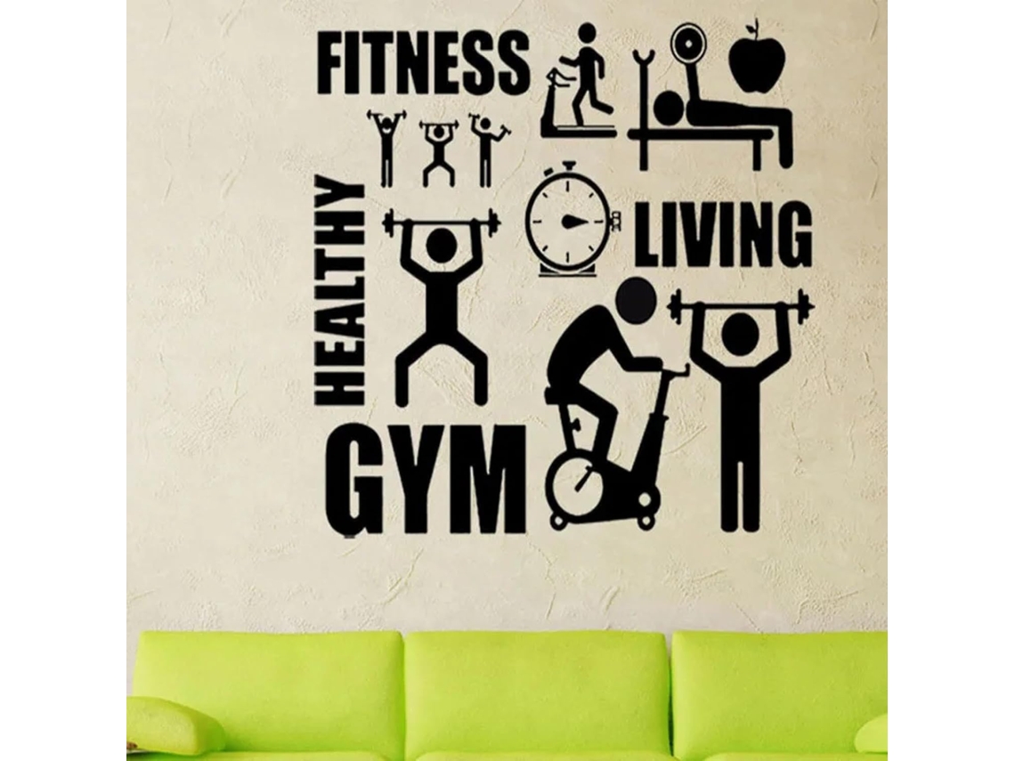 Adesivos Murais Sobre O Tema Do Fitness, Decorações Murais, Estúdios De Fitness Na Sala, Decorações Para Quartos De Crianças
