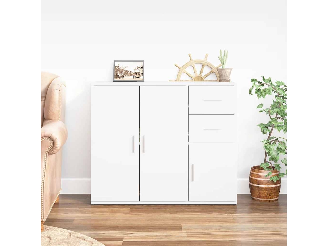 Vidaxl Aparador 91x29,5x75 Cm Derivados De Madeira Branco