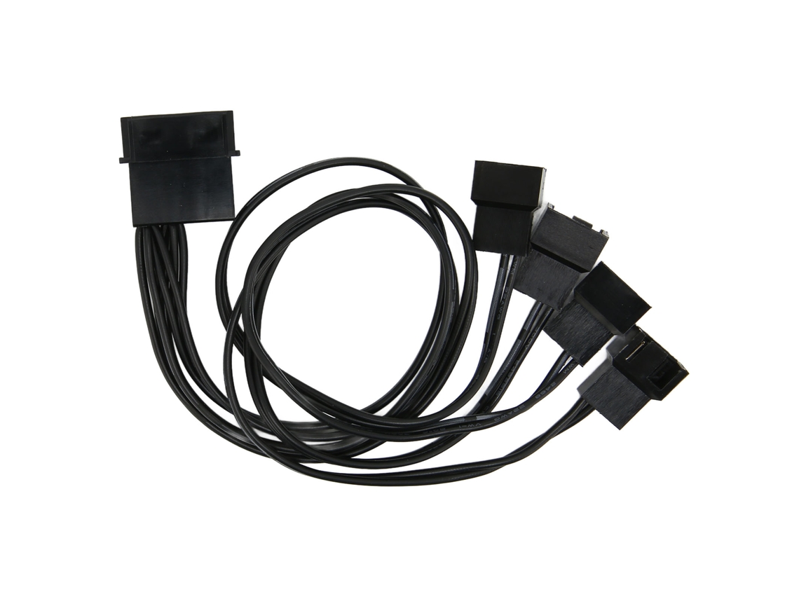 Divisor De Ventilador Pwm Adaptador 4 Pinos E Cabo De Alimentação 3 Pinos Para Pc Luz Dourada