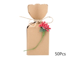 Caixas de Doces Papel Retrô Diy Festas 50 Unidades