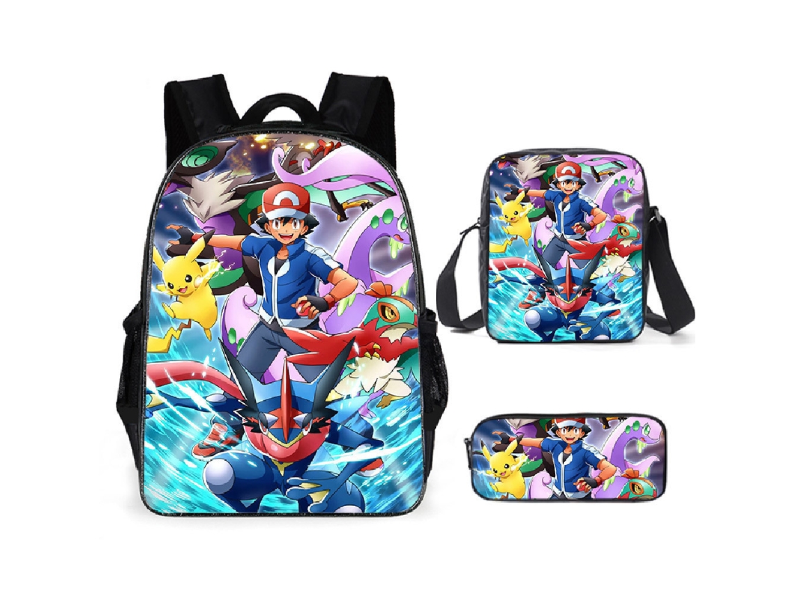Conjunto Escolar Infantil De Três Peças Com Estampa De Fadas: Mochila + Mochila De Ombro + Estojo, Modelo A
