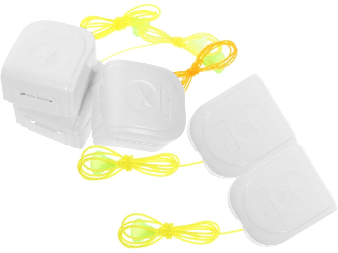 Conjunto De 5 Peças Corrente Interruptor Plástico Branco Para Lâmpada