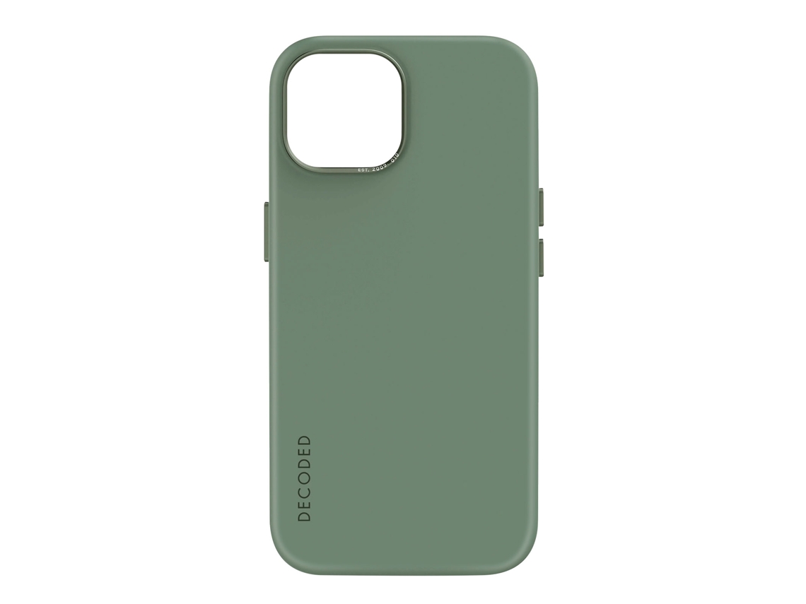 Capa Lcd Táctil Antimicrobiano Para Iphone 15 Plus Decoded Silicone Verde