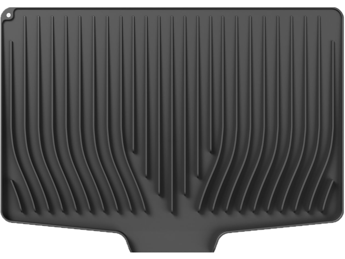 Secador de Pratos de Silicone de Alta Qualidade com Design Inclinado,resistente Ao Calor Pia, Escorredor (preto, 48 X 35 Cm) YANYXR (120 °c)