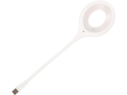Luminária De Leitura Usb Com Controle Voz Em Pvc Branco, Flexível E Fácil De Guardar, Funciona Como Luz Noturna
