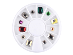Disco De Jóias De Unha Redondo Em Liga Com Strass Ab De Fundo Plano Para Manicure Decorativa