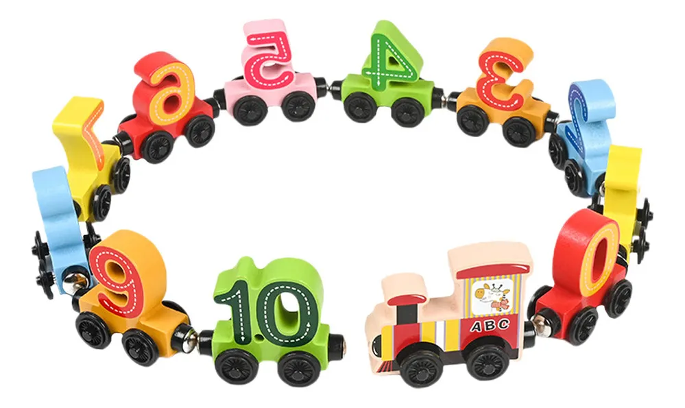 Novo Trem De Brinquedo Com 1 Número E Números Magnéticosvayotoy