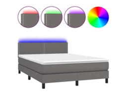 Box Spring Bed, Box Spring Beds Vidaxl Cinzeto Couro Artificial (140 X 200 Cm)
