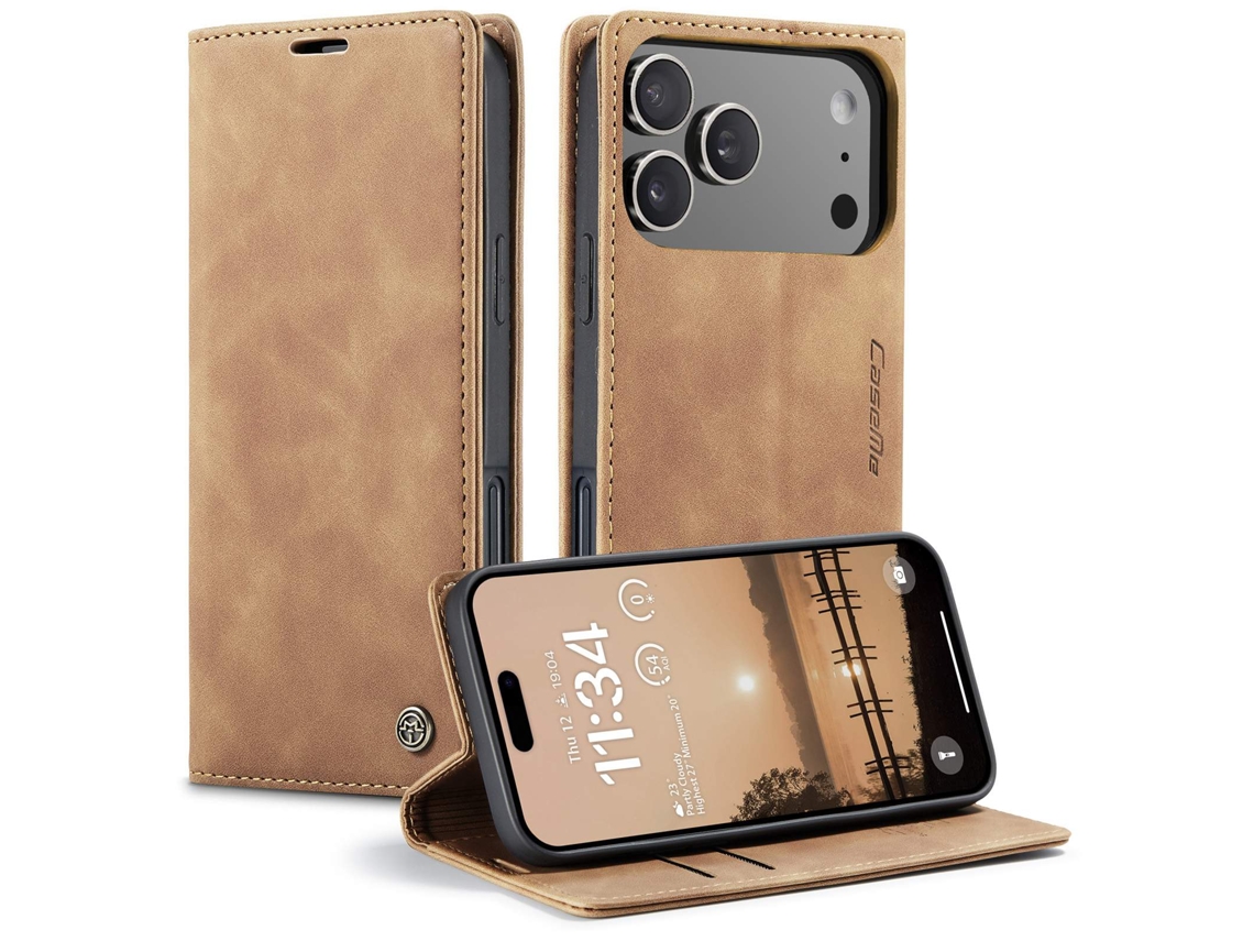 Capa Carteira Caseme Compatível Com Iphone 17 Pro - Marrom