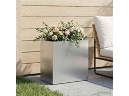 Vidaxl Vaso De Jardim Prateado 50 X 30 X 40 Cm Aço Galvanizado