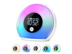 Despertador Sunrise, Lâmpada Inteligente Regulável Para Simulação Do Nascer Do Sol E Modo De Espera, Branco Slowmoose