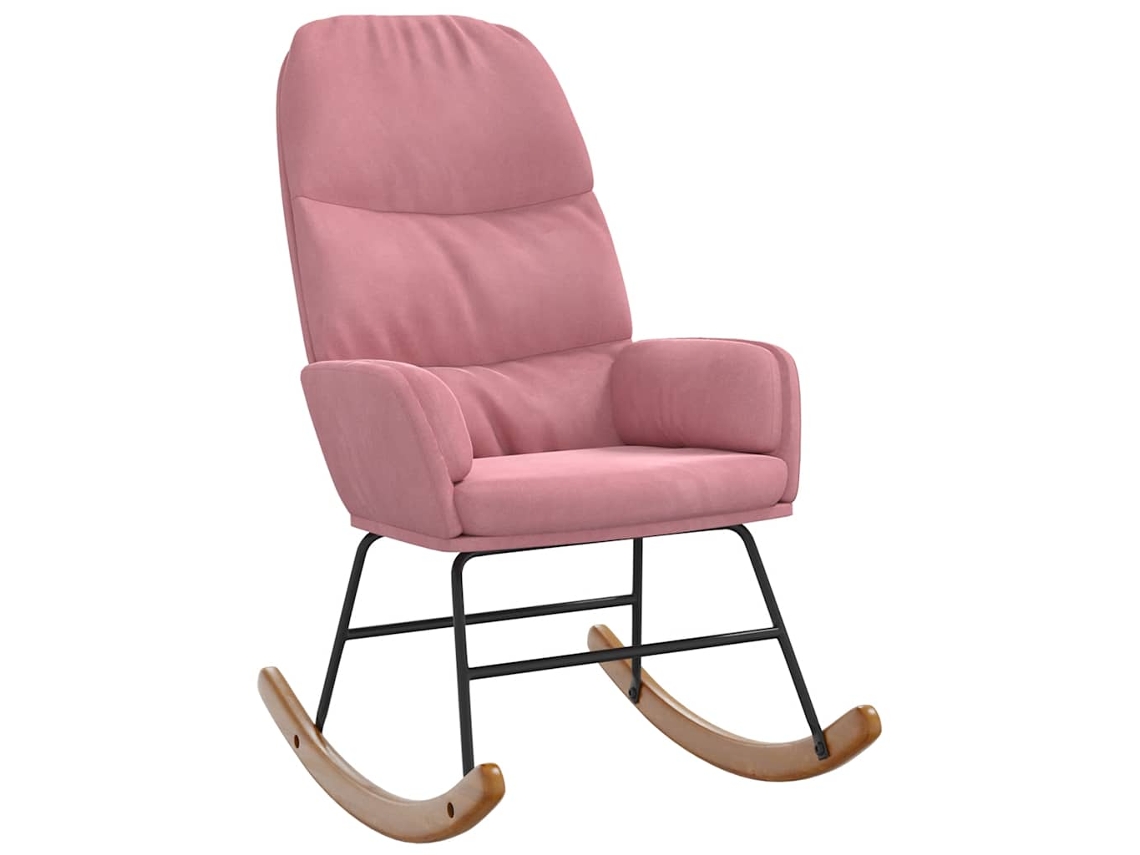 Cadeira de Baloiço Veludo Rosa MAISON EXCLUSIVE