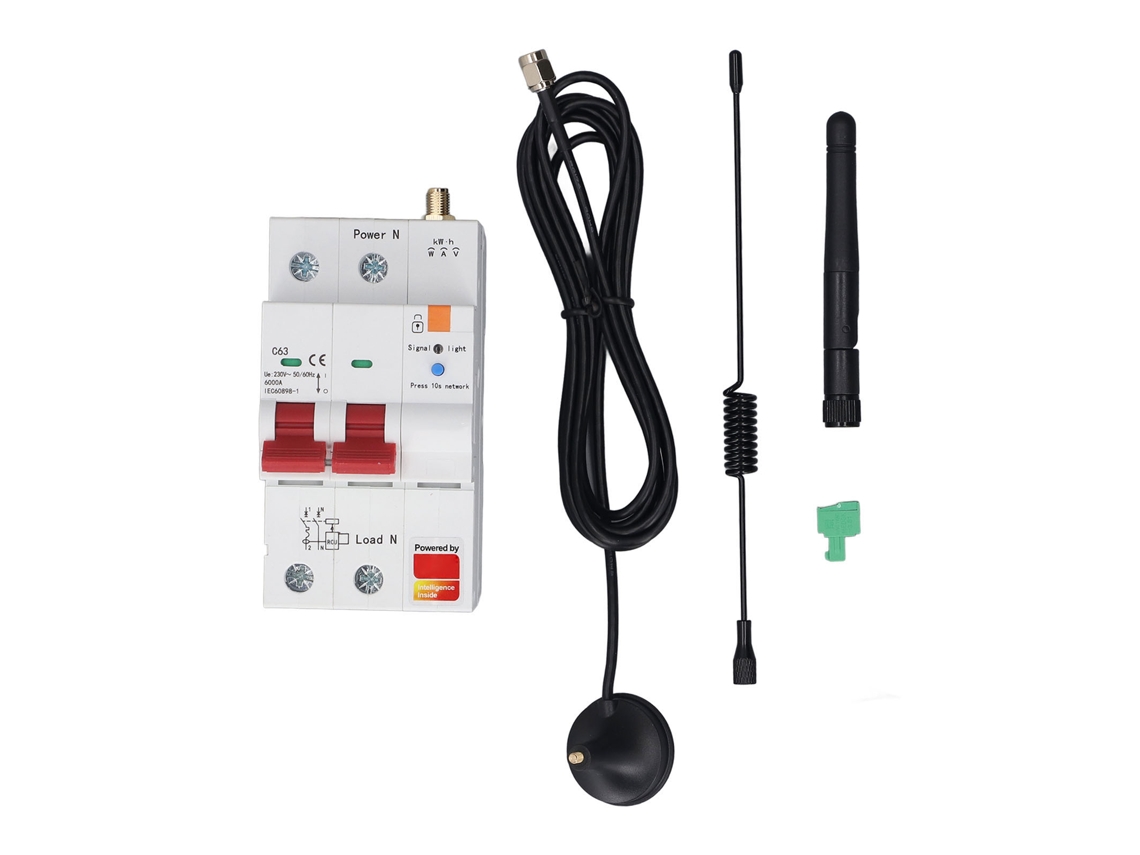 Disjuntor Inteligente 2P 63A com Controle Remoto via App Tuya