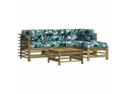 Maison Exclusive - 5 Pcs Conjunto Lounge De Jardim C/ Almofadões Pinho Impregnado