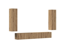 Tv Cabinet Set, Tv Cabinet Sets Vidaxl Marrom Madeira Processada (n/a)