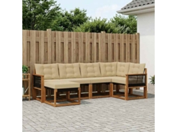 Vidaxl Conjunto De Sofás Para Exterior 6 Pcs Natural E Bege