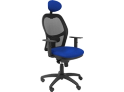 Cadeira de Escritório Executiva PIQUERAS Y CRESPO Jorquera Azul e Preto (Apoio cabeça fixo - Malha e Pele Sintética)