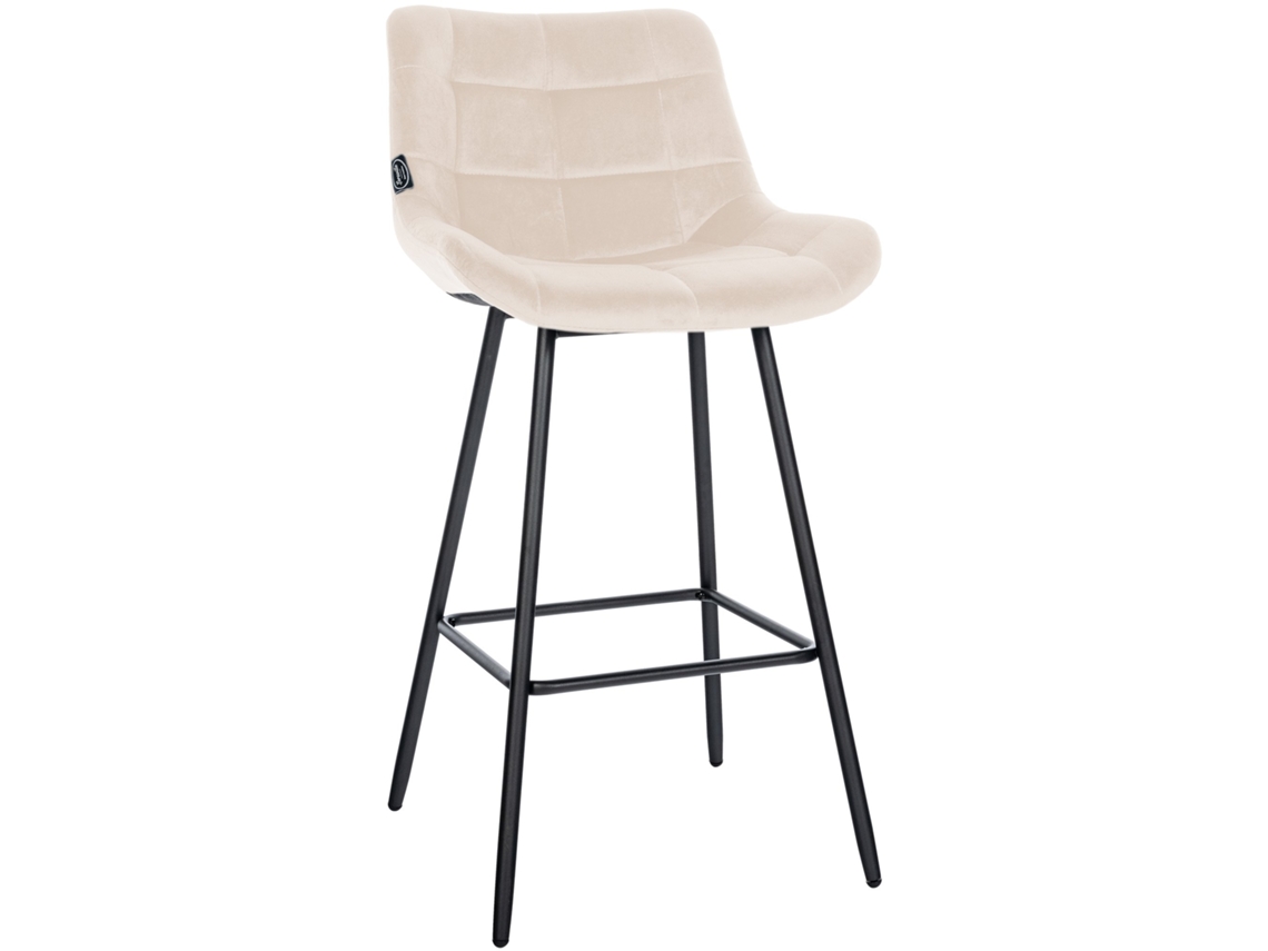 Banco de bar Weston creme/veludo CLP