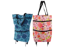 Conjunto de 2 Sacolas de Compras Dobráveis ​​com Rodinhas para Armazenamento e Armazenamento GOKOCO