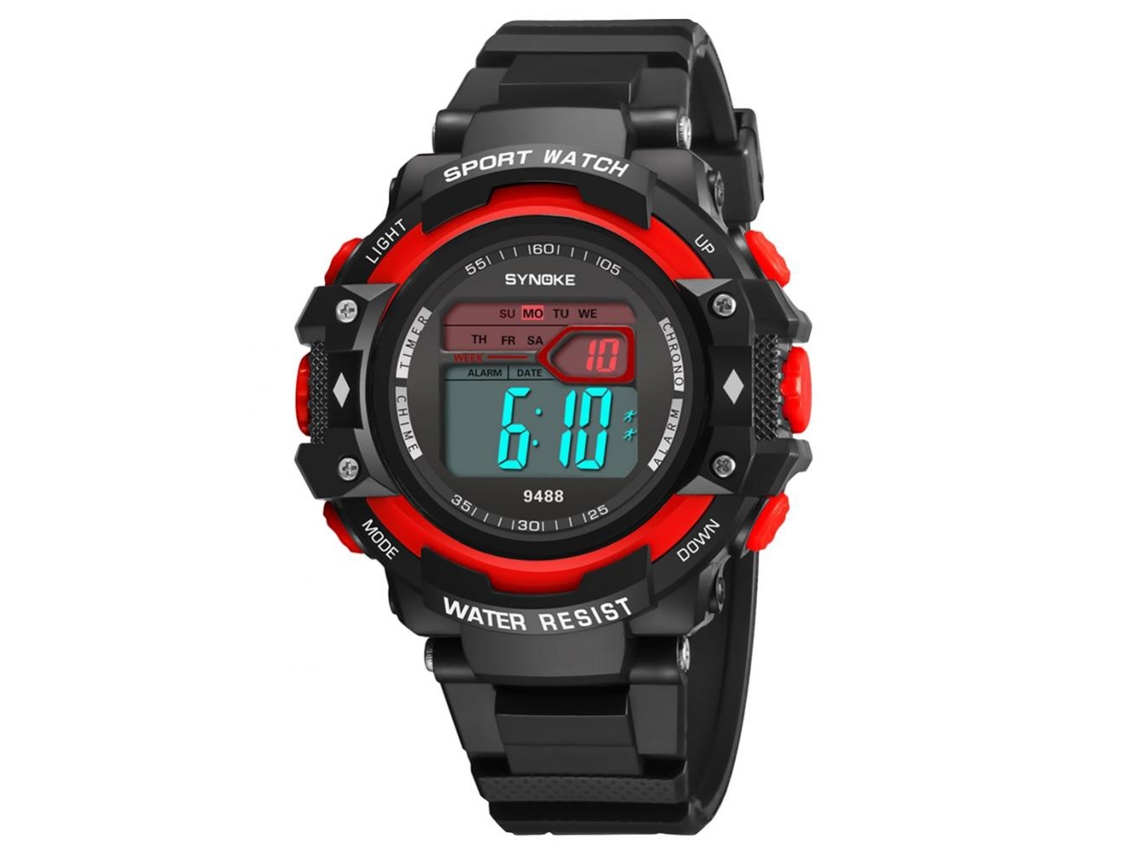Reloj Electrónico Multifuncional Estudiantil Moda Para Hombres Synoke Rojo