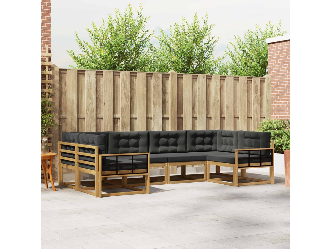 Vidaxl Conjunto De Sofás Para Exterior 6 Unid. Branco E Antracite