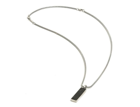 Pendente Retangular Gemini Galli Aço Carbono e Aço Inox 54 cm Cinza