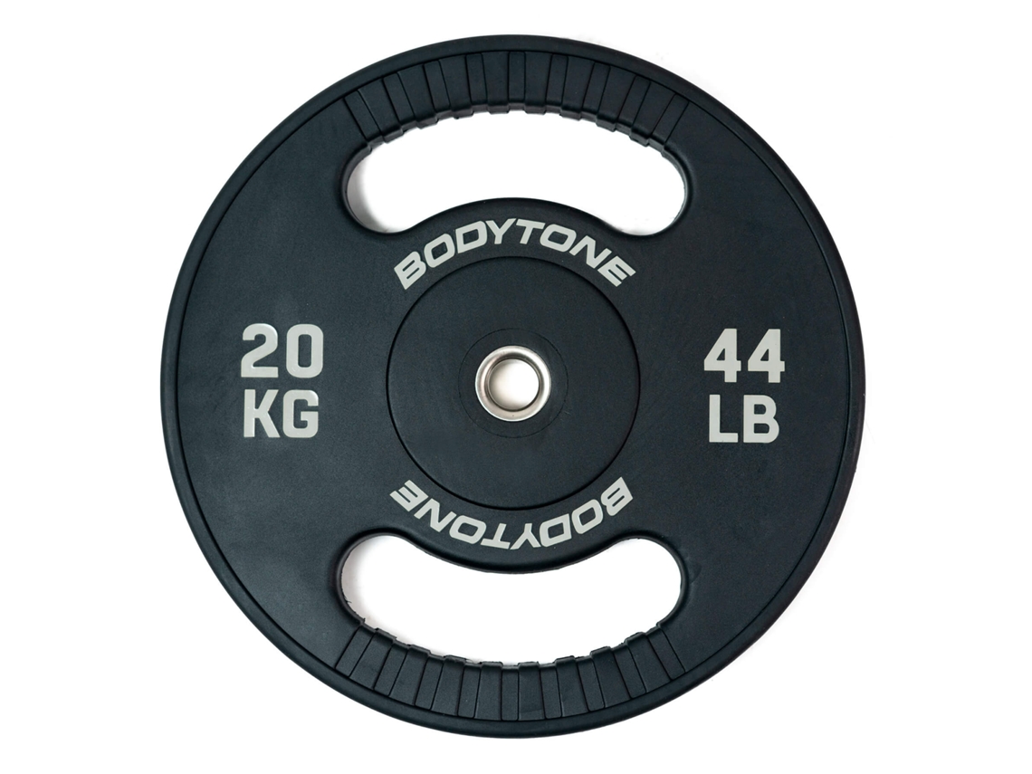 Disco de Musculação BODYTONE de Borracha de 20 kg com Pega