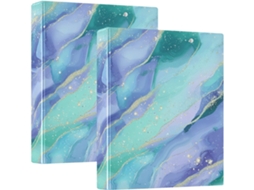Pasta Escolar De 3, 5cm Com Prancheta Galaxy, Azul, Roxa E Com Ondas Estreladas, 3, 5cm, Pacote Com 1 2 Unidades