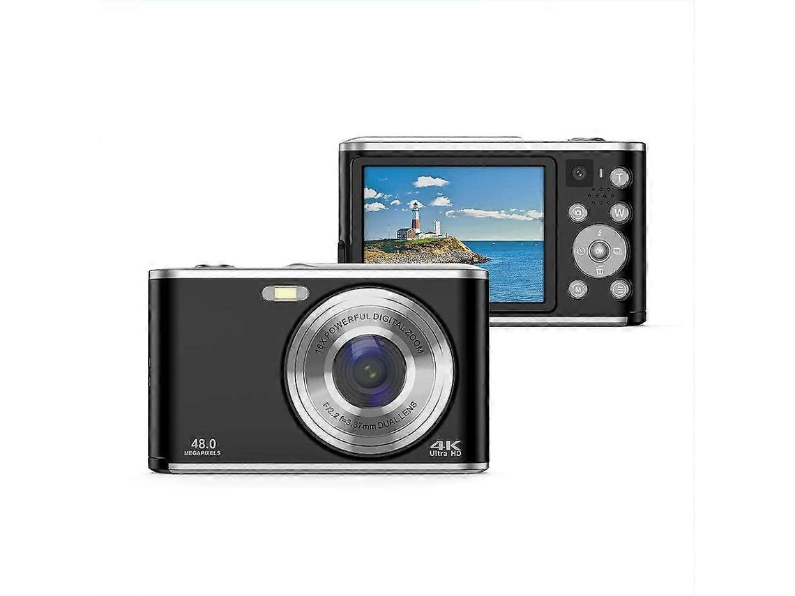 Câmara Digital Compacta Com Lente Dupla 4k E Ecrã De 2,8 Polegadas