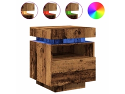 Mesa de Cabeceira com Luzes Led Madeira Velha MAISON EXCLUSIVE (40x39x48,5 cm)