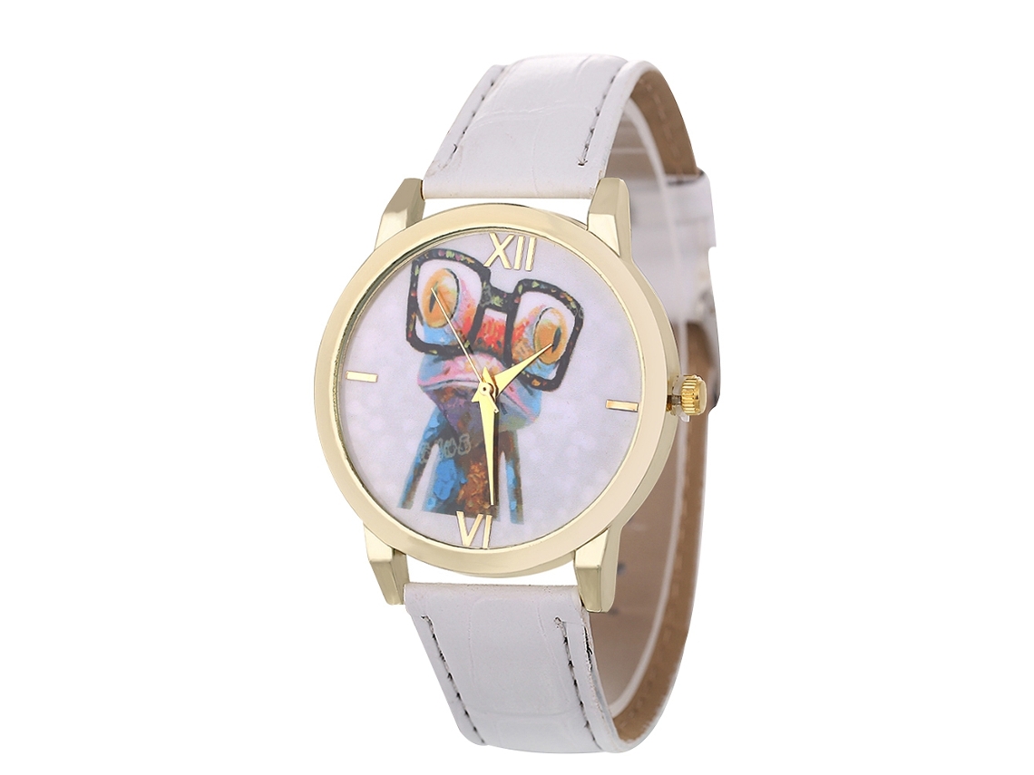 Relógio de Pulso Casal Unissex Elegante de Quartzo Moda Casual Presente (branco)