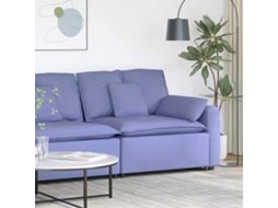 Vidaxl Módulo De Extremidade De Apoio De Braço Para Sofá Modular Com Almofadas, Azul Jeans, 100 Cm